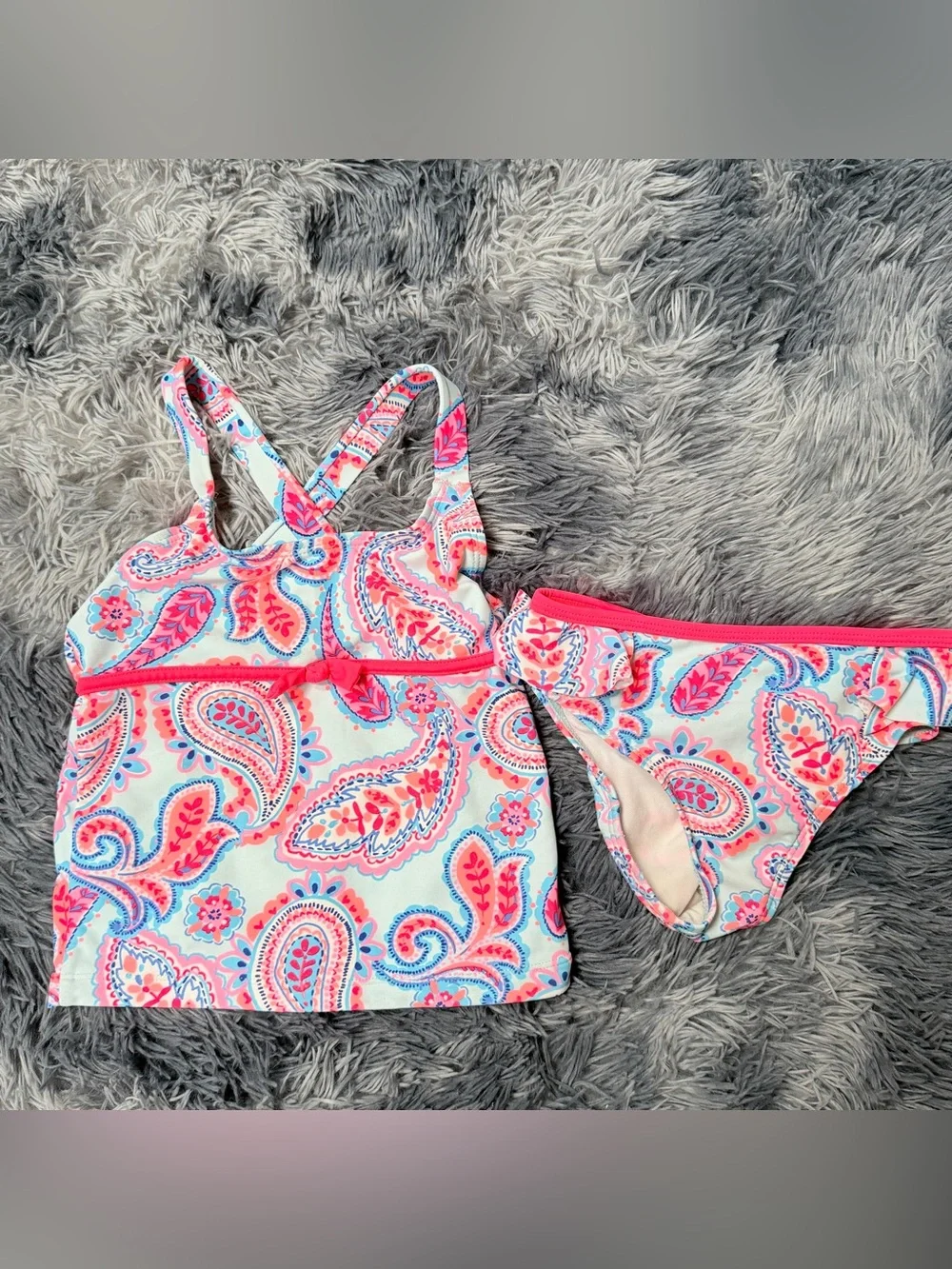 OshKosh B’Gosh Paisley tankini bathing suit set Swimsuit girls 3T Bright